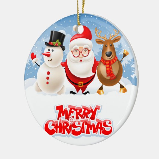 De Kerstman crew Keramisch Ornament (Links)