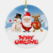 De Kerstman crew Keramisch Ornament (Achterkant)