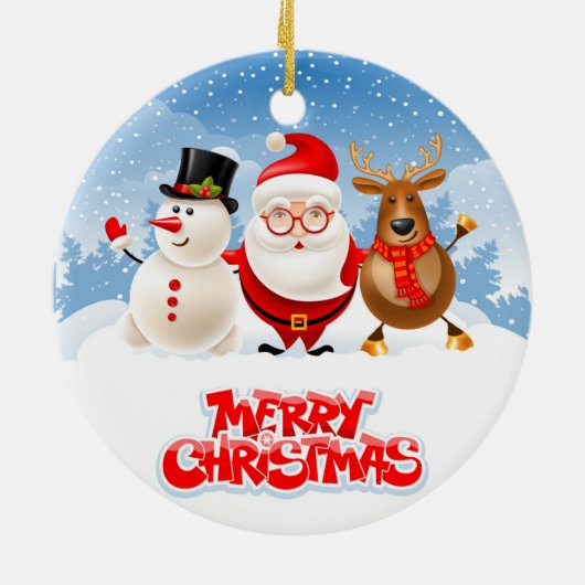 De Kerstman crew Keramisch Ornament (Achterkant)