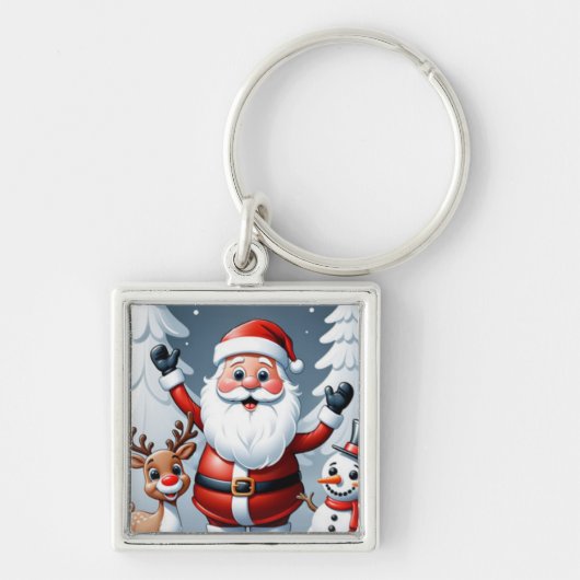 De Kerstman, de Sneeuwman en Ralph de Rendier Sleutelhanger (Voorkant)