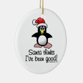 De kerstman denkt dat ik goed ben geweest. keramisch ornament (Rechts)