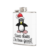 De kerstman denkt dat ik goed ben geweest. Kerstpi Heupfles (Links)