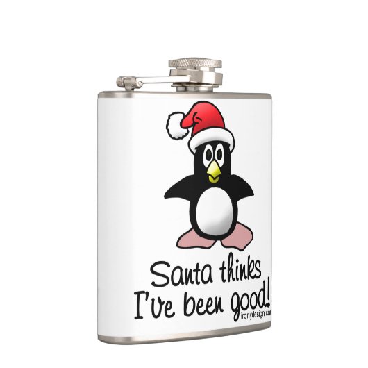 De kerstman denkt dat ik goed ben geweest. Kerstpi Heupfles (Rechts)