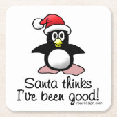 De kerstman denkt dat ik goed ben geweest. Kerstpi Kartonnen Onderzetters (Voorkant)