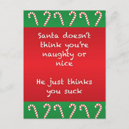 De kerstman denkt dat je een grappig kerstBriefkaa Feestdagenkaart