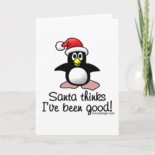 De kerstman denkt ik Goed ben geweest Feestdagen Kaart (Voorkant)