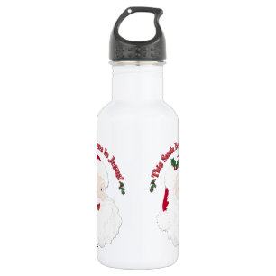 De kerstman die deze kerstman gelooft in Jezus Waterfles