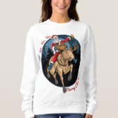 De kerstman die een maanie bestuurt trui (Voorkant)