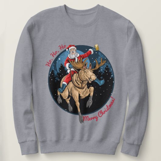 De kerstman die een maanie bestuurt trui (Design voorkant)