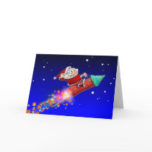 De kerstman die een vuurwerkdoos op een Sterrennac