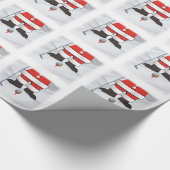 De kerstman die Golf speelt in de sneeuw Cadeaupapier (Hoek)