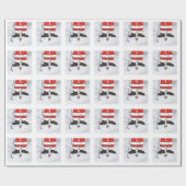 De kerstman die Golf speelt in de sneeuw Cadeaupapier (Vlak)