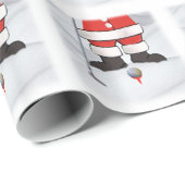 De kerstman die Golf speelt in de sneeuw Cadeaupapier (Rol Hoek)