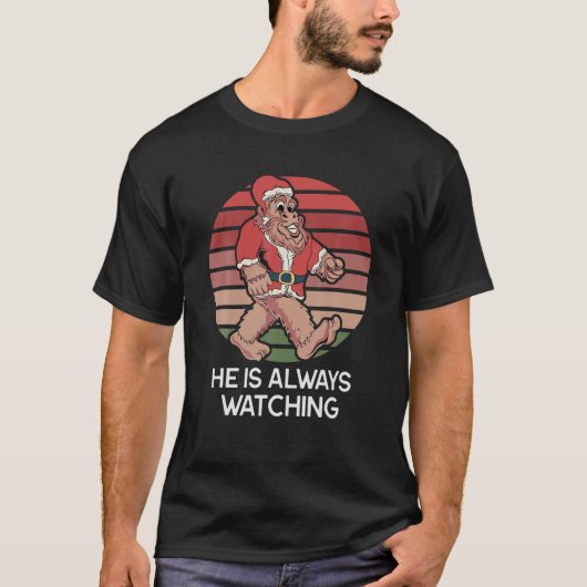 De kerstman die hij altijd volgt - grappige Sasqua T-shirt (Voorkant)
