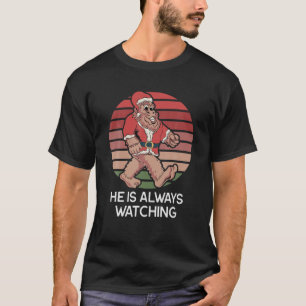 De kerstman die hij altijd volgt - grappige Sasqua T-shirt