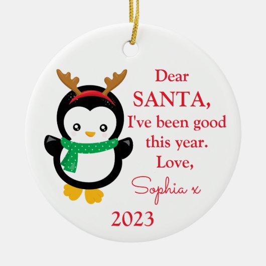 De kerstman die ik goed heb gegeten. keramisch ornament (Voorkant)