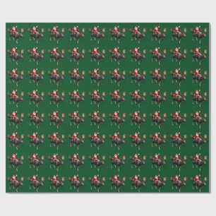 De Kerstman die op Amerikaanse elanden berijden Cadeaupapier