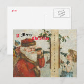 De Kerstman die op de telefoon spreekt Feestdagenkaart (Voorkant / Achterkant)