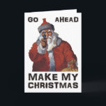 De Kerstman die pistool streven - maak Mijn Feestdagen Kaart<br><div class="desc">Niet houdt u van het enkel wanneer de Kerstman doel bij u met een pistool neemt? Doorga maak dit grappige men zegt ", mijn Kerstmis" Kerstman schijnt om een betekenis van humor, of hij te hebben? Misschien had hij een ruwe tijd die onderaan de schoorsteen krijgen. Hij waarschijnlijk draagt cadeaus...</div>