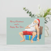 De Kerstman doet een dutje Feestdagenkaart (Staand voorkant)