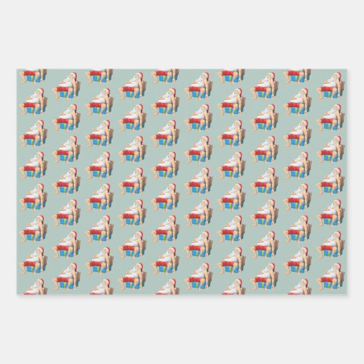 De Kerstman doet een dutje Inpakpapier Vel (Voorkant)