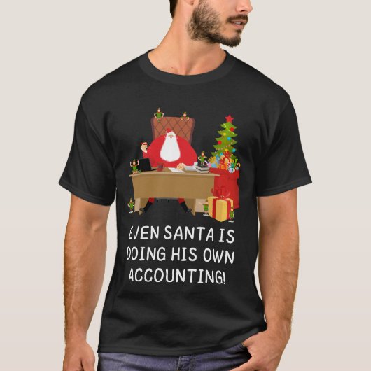De Kerstman doet zijn boekhoudingsboekhouder T-shirt (Voorkant)