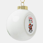 De Kerstman dondert door de sneeuw Keramische Bal Ornament (Links)