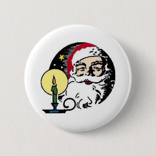 De Kerstman door Kaarslicht Ronde Button 5,7 Cm