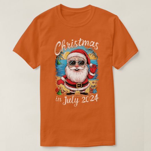 De Kerstman draagt een zonnebril met een reflectie T-shirt (Design voorkant)