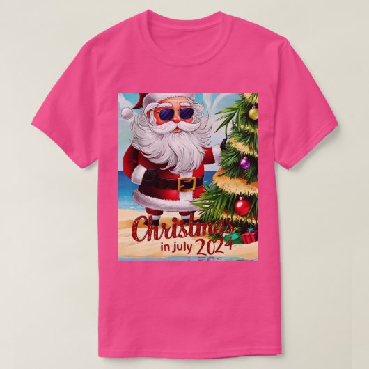 De Kerstman draagt een zonnebril met een reflectie T-shirt (Design voorkant)