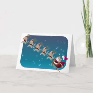 De Kerstman en de bemanning van het kat Feestdagen Kaart