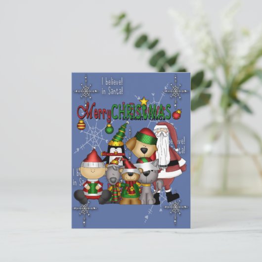 De Kerstman en de bende Feestdagenkaart (Staand voorkant)