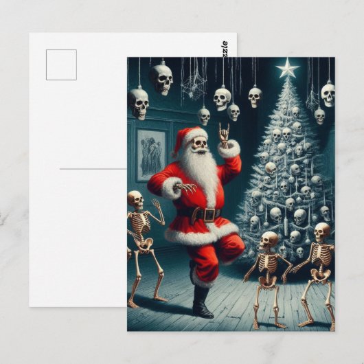 De Kerstman en de dansende skeletten Briefkaart (Voorkant / Achterkant)