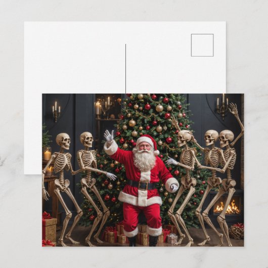 De Kerstman en de dansende skeletten Briefkaart (Voorkant / Achterkant)