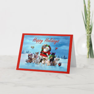 De Kerstman en de Dieren van de Kerstkaart van Feestdagen Kaart