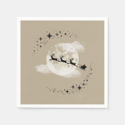 De kerstman en de maanservetten servet (Voorkant)