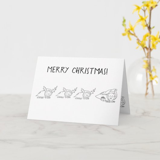 De Kerstman en de rendierknobbels Kaart (Gele Bloem)