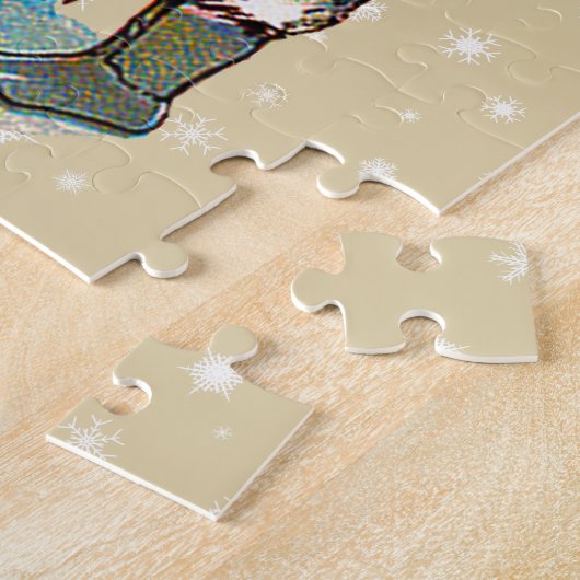 De kerstman en de smalle schoorsteen legpuzzel (Zijkant)