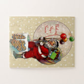 De kerstman en de smalle schoorsteen legpuzzel (Horizontaal)