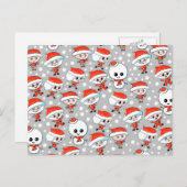 De Kerstman en de Sneeuwman van het Patroon van Feestdagenkaart (Voorkant / Achterkant)