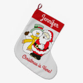 De Kerstman en de Snowman - Kerstmis is hier! Grote Kerstsok (Voorkant (Hangend))