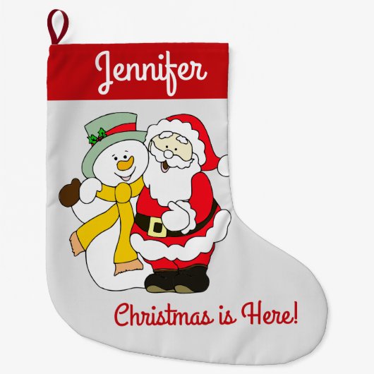 De Kerstman en de Snowman - Kerstmis is hier! Grote Kerstsok (Voorkant)