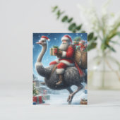 De Kerstman en de struisvogel Briefkaart (Staand voorkant)