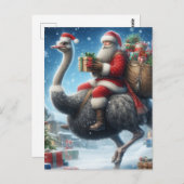 De Kerstman en de struisvogel Briefkaart (Voorkant / Achterkant)