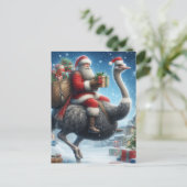 De Kerstman en de struisvogel Briefkaart (Staand voorkant)