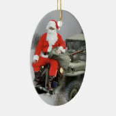 De Kerstman en de WW2 1/4x4 Vrachtwagen Keramisch Ornament (Rechts)