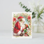 De Kerstman en Elf 6 Briefkaart (Staand voorkant)