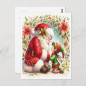 De Kerstman en Elf 6 Briefkaart (Voorkant / Achterkant)