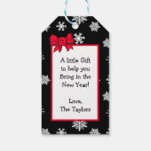 De Kerstman en Elf in de Labels van de Gift van de Cadeaulabel (Achterkant)