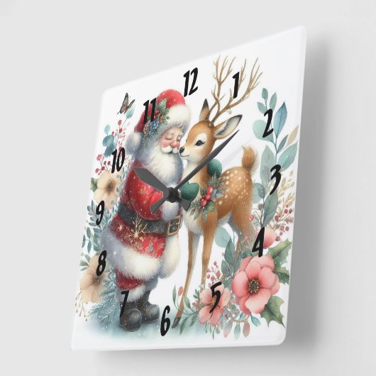 De Kerstman en het rendier 6 Vierkante Klok (Hoek)